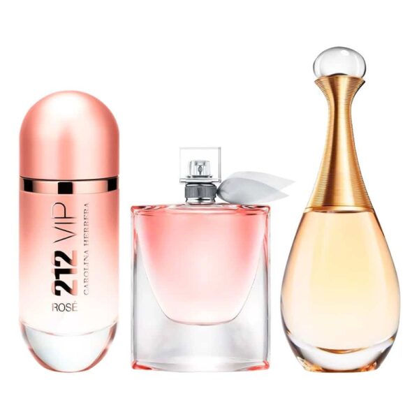 3 Parfumcombinaties– 212 VIP Rosé, La Vie Est Belle og J'adore
