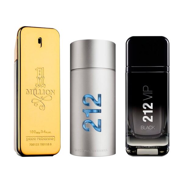3 Parfumcombinaties – 1 Million, 212 MEN og 212 Black